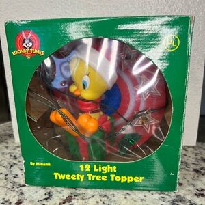 Vintage Looney Tunes Warner Bros Christmas 12‎ Light Tweety Tree Topper 1997 NIB
